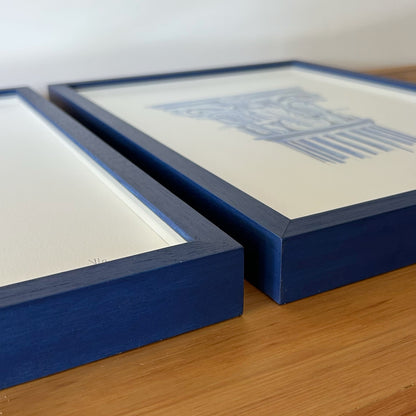 marco de cuadro azul