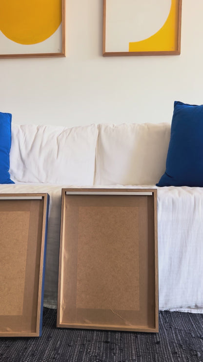 reveal blue framed art